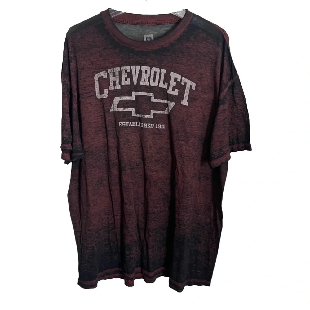 Men’s GM Chevrolet Burgundy & Black T-Shirt Size 2XL! - Picture 2 of 6